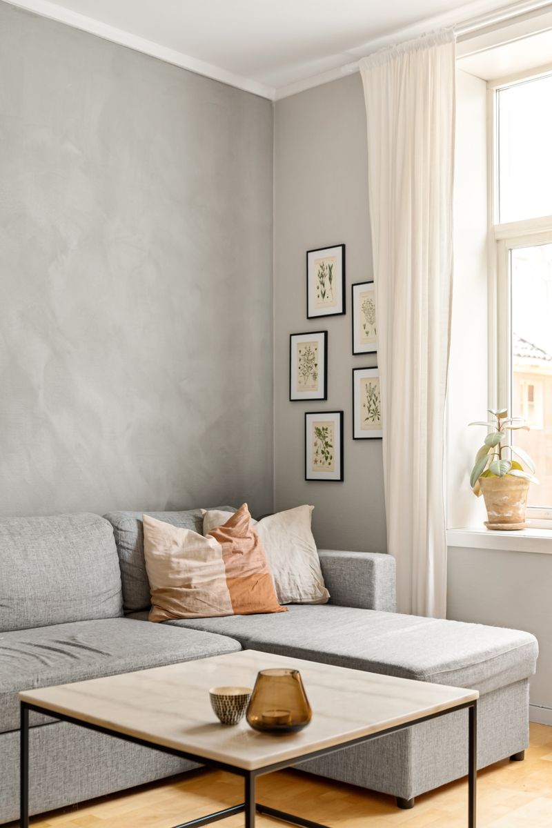Tidy, freshly cleaned interior with natural light and clear surfaces.